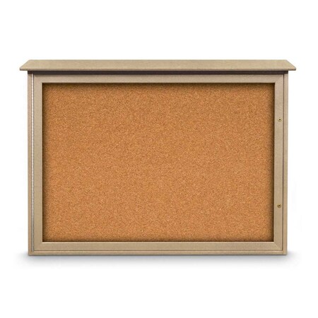 United Visual Products Outdoor Enclosed Combo Board, 72"x36", Gold Frame/Black & Apricot UVCB7236ODG-BLACK-APRICOT